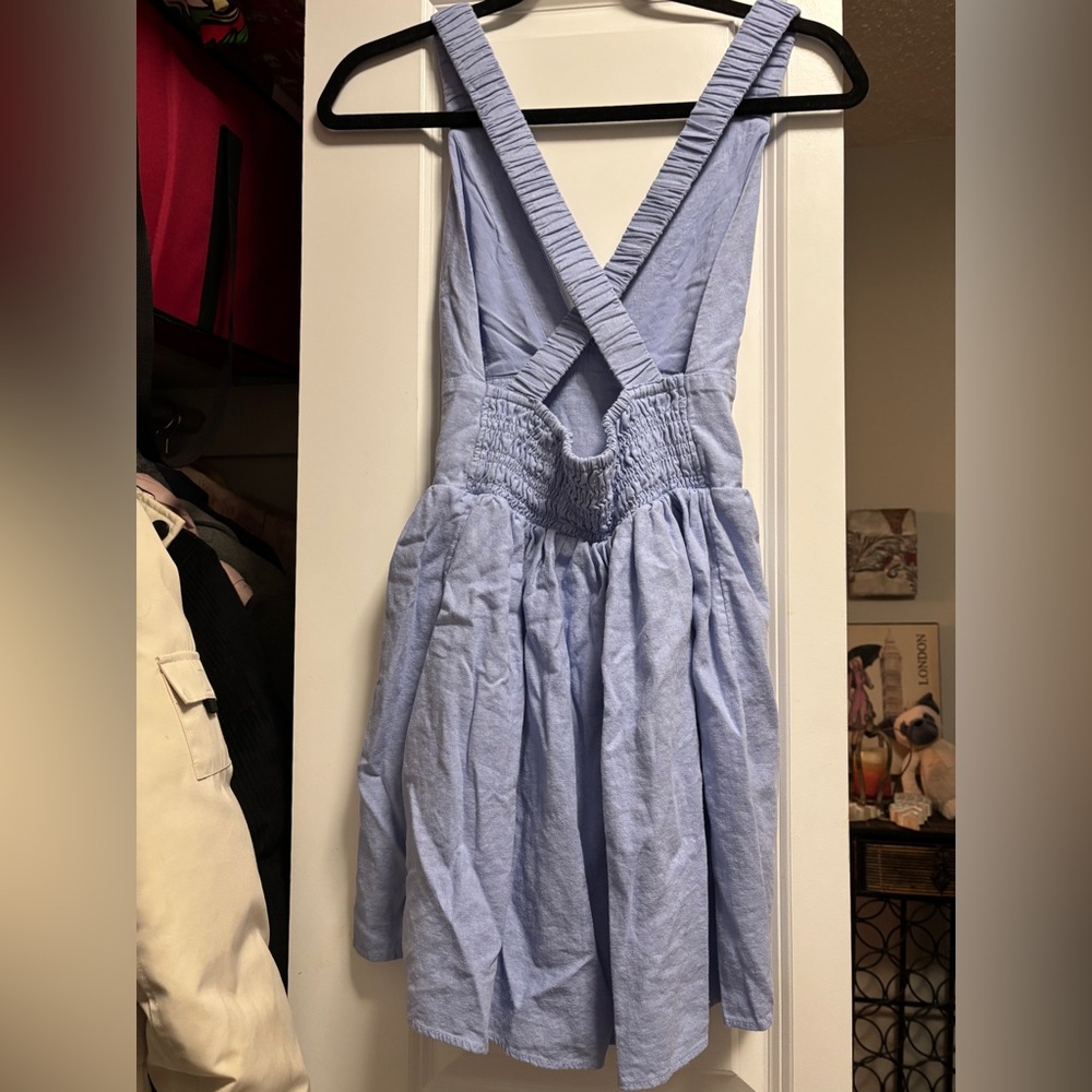 Abercrombie and Fitch Light Blue Strappy Skort/Dress with Elasticized straps - Picture 3 of 4